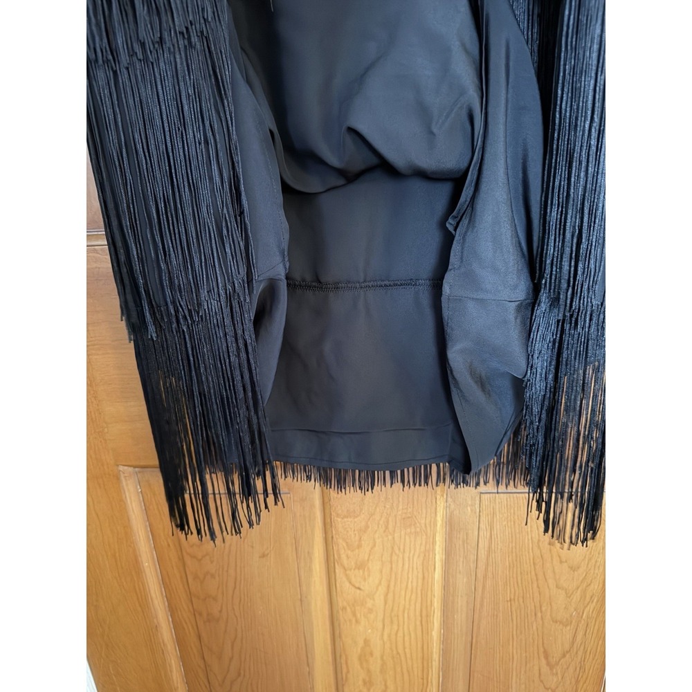 Women's A New Day Black Layered Fringe Mini Dress Size Large NWT Western Dress - Picture 6 of 6